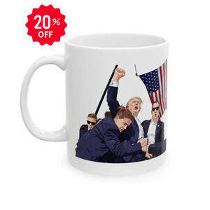 Trump Defiance [Cartoon] - Ceramic Mug (White, 11oz)